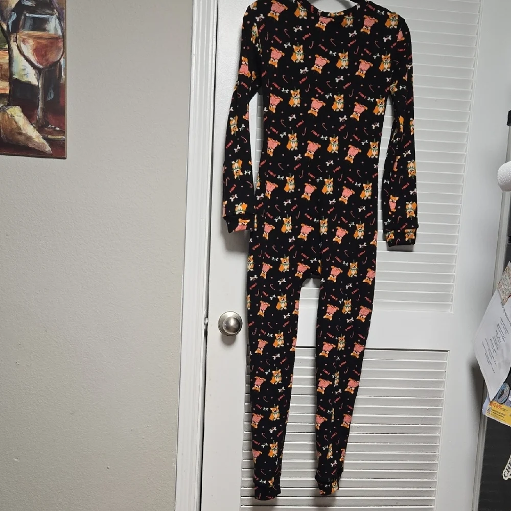 Shosho Black Footie with Colorful Animal Print - Picture 3 of 3